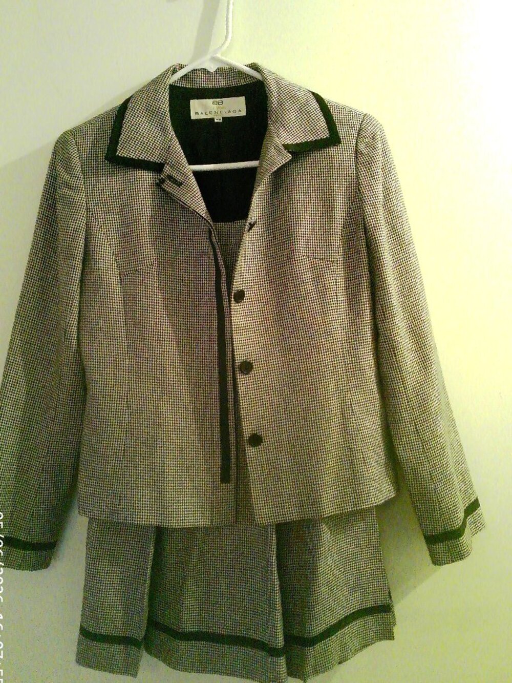 Balenciaga Suit with Matching Skirt Size 38 Black, White Women